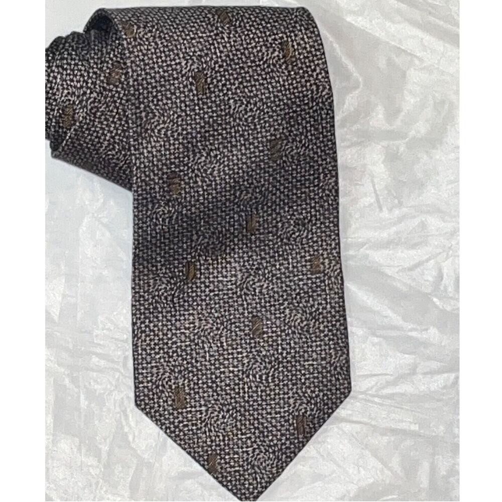 Vintage Format silk tie ~ Brown & Black ~ necktie